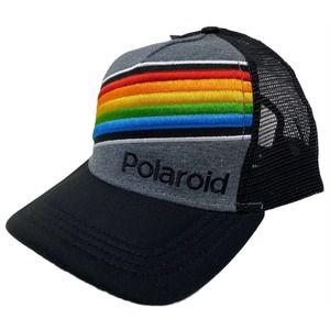 Polaroid Camera Men's Officially Licensed Embroidered Stripe Trucker Hat Cap